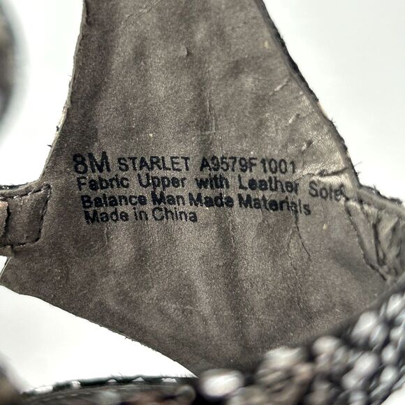 CARLOS SANTANA‎ Starlet Gladiator Black Glitter Crystal Sandals Shoes Size 8 - Picture 3 of 10